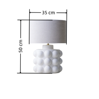 Lampe de table en céramique design vintage avec abat-jour rond moderne en lin luminaire décoratif pour salon chambre à coucher