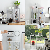 Organisateur de comptoir modulaire DIY pour épices, huiles et condiments de cuisine, et pour articles de toilette, maquillage et produits de soin en salle de bain