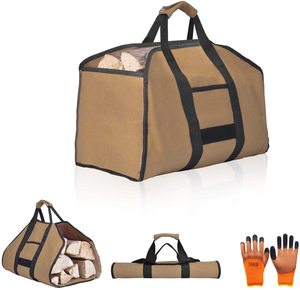 Wood Storage for Fireplace Fire Pit Outdoor Camping Duty Firewood Carrier Tote Bag Canvas Firewood Carrier Logo Tote Bag