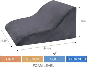 Cojín inclinado de espuma de apoyo para ardor de estómago, almohada de cuña para cama de espuma, almohada para dormir con funda extraíble - Product Image 3