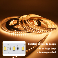 Bande LED flexible CCT 120 LED/m double face sur PCB découpable 5050 24V pour éclairage décoratif intérieur d'escaliers et d'armoires