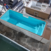 Jardin Bois Petite Cour Piscine Conteneur Fibre de Verre Commercial Spa Piscine Piscina Piscine Hors Sol 5 Pieds de Profondeur