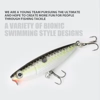 Leurre de pêche flottant Topwater Walk Dog 40mm 2g, leurre dur de surface pour achigan, brochet, musky, saumon, tilapia, eau salée et eau douce