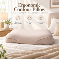 Vente en gros oreiller cervical ergonomique respirant à contour 3D, housse amovible, support de cou en mousse polyuréthane moulé