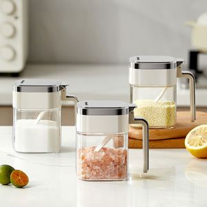 Household Kitchen BBQ Food Seasoning Powder Spices <b>Pot</b> Storage Box 380ml Glass Spice Jars Container With Stainless Steel Lid - Product Image 4