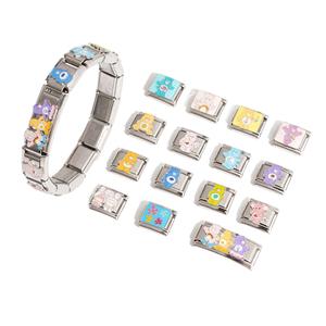 สร้อยข้อมือ Charm Bracelet แบบถอดเปลี่ยนได้ Care Bears ทำจากสแตนเลสสตีล สำหรับทุกเพศทุกวัย ชุดของขวัญเครื่องประดับพร้อมจี้การ์ตูนแบบเปลี่ยนได้ - Product Image 1