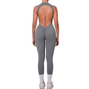Şeftali ganimet geliştirme ile aç geri kolsuz Yoga tulum Fitness ve spor için çıkarılabilir yastıklı sütyen - Product Image 5