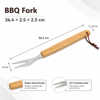 Ensemble d'outils de cuisson pour barbecue de camping en plein air, en acier inoxydable avec manche en bois, spatule à fentes, fourchette, pinces, ensemble d'outils de cuisine