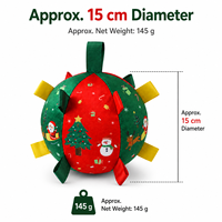 Vente en gros de jouets pour chien en peluche de Noël de 15 cm avec cloche intégrée
