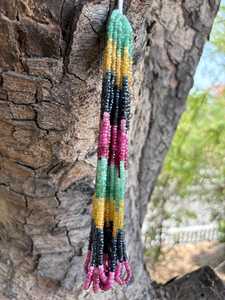 Cuentas Redondas de Zafiro, Rubí y Esmeralda con Múltiples Piedras Preciosas |   Arcoíris Facetado (3-4mm) Suministros de Piedras Preciosas para Joyería Hecha a Mano - Product Image 2