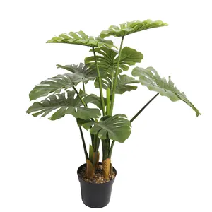 批发优质人工植物Monstera Deliciosa Liebm盆栽植物人工观赏