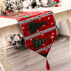 Nappe de Noël saisonnière en coton, chemin de table imprimé en polyester pour la décoration de la maison - Product Image 4