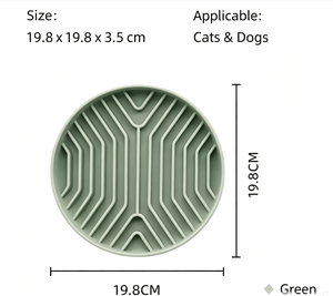 Gamelle anti-glouton pour animaux de compagnie avec design <span class=keywords><strong>labyrinthe</strong></span> rainuré, <span class=keywords><strong>plateau</strong></span> de léchage plat en silicone antidérapant pour chatons, chiots et animaux adultes - Product Image 2