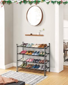 Scarpiera camera da letto ingresso a 2 livelli espandibile regolabile Scarpiera Stand Organizer organizzatore di scarpe <span class=keywords><strong>in</strong></span> <span class=keywords><strong>metallo</strong></span> Scarpiera - Product Image 2