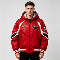 Veste en cuir de haute qualité sur mesure pour hommes, veste à capuche de style universitaire pour équipe universitaire, veste coupe-vent à fermeture éclair pour l'extérieur