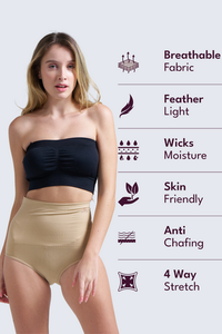 Seamless Beige Tummy Tucker Panty Women High Waist Body Shaper Slim Fit Control Underwear Breathable Stretchable Fabric - Product Image 5