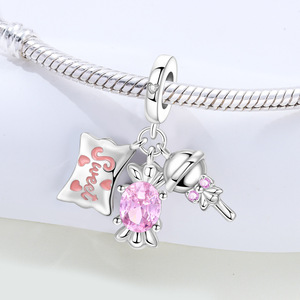 White copper <b>candy</b> pendant, niche design, fashionable and versatile DIY bracelet, jewelry for girls - Product Image 2