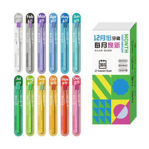 Paquete de 12 cepillos de dientes de cerdas suaves y coloridos con cabezal ancho, juego de repuesto mensual para adultos para uso doméstico - Product Image 1