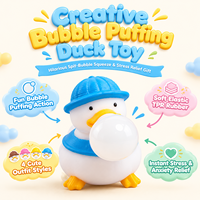 Squishies Canard Souffleur de Bulles, Jouet Sensoriel Anti-Stress en TPR Souple, Mignon Dessin Animé, pour Enfants et Adultes