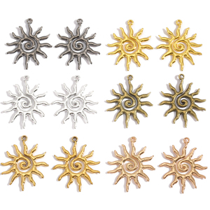Dijes de Sol de 6 Colores de Aleación <span class=keywords><strong>para</strong></span> <span class=keywords><strong>Pendientes</strong></span>, Collares, Colgantes, <span class=keywords><strong>Accesorios</strong></span> de Joyería Hechos a Mano, 40*33mm L225 - Product Image 1