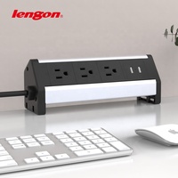 Norme américaine 3 voies prises électriques prises pince sur table de conférence prise avec port usb pour armoire