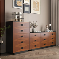 Commode en bois massif de style médiéval, armoire de rangement rétro multifonctionnelle à tiroirs de grande capacité pour le salon