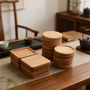 Posavasos de Madera Natural al por Mayor con Logotipo, Posavasos Económicos para Manualidades - Product Image 2