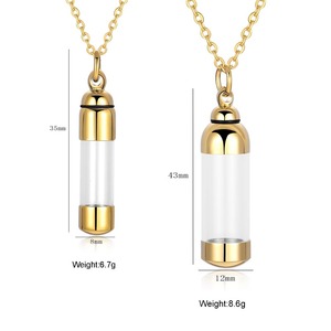 Liontin Guci Kremasi Akrilik Baja Tahan Karat, Tempat Abu, Kalung Kenangan dengan Rantai, Perhiasan Kenang-kenangan - Product Image 6