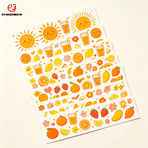 EBB Orange Warm Holiday Cartoon UV Cup Wrap 16oz Glass Can PET Cold Transfer Decal <b>Waterproof</b> Festival Tumbler Cup <b>Sticker</b> - Product Image 1