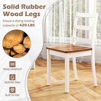 Chaise de salle à manger rustique en bois massif de caoutchouc, ensemble de chaises de cuisine avec coussin rembourré, support dorsal robuste et durable, garantie 1 an