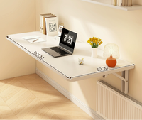 Table pliante murale gain de place en bois, bureau pliable pour poste de travail informatique à domicile
