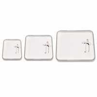 Assiette carrée profonde en mélamine imprimée style lotus chinois, plusieurs tailles, bord gris, bol de service en mélamine, vente en gros