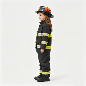 Costume de <span class=keywords><strong>pompier</strong></span> pour enfants unisexe, kit d'Halloween et de carnaval <span class=keywords><strong>avec</strong></span> haut et pantalon - Product Image 3