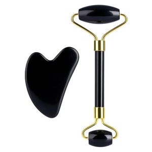 Natural Two-Sided Jade Facial <strong>Roller</strong> &amp; Gua Sha Set Face &amp; <strong>Neck</strong> Massager Beauty Tool - Product Image 6
