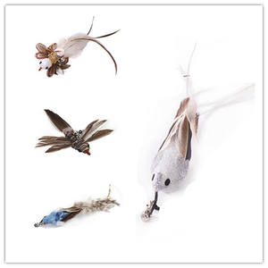 Jouet pour chat auto-entretenant, résistant aux morsures, en fil d'acier avec ventouse, plume et clochette - Product Image 6