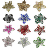 Perles de verre de luxe en fer WRP-120 argent 3d fleur strass appliques embellissements pour robes
