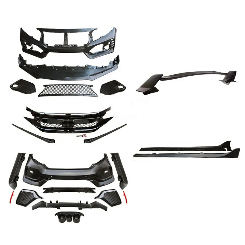 Car bumper for 2016-2020 Honda civic Typer style body kits Origin Quality black full face kit in stock