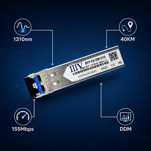 SFP模块 155M 1310nm 40KM 双端口 LC SMF 光纤收发器 兼容快速以太网交换机 OEM 支持 3 年保修 - Product Image 2
