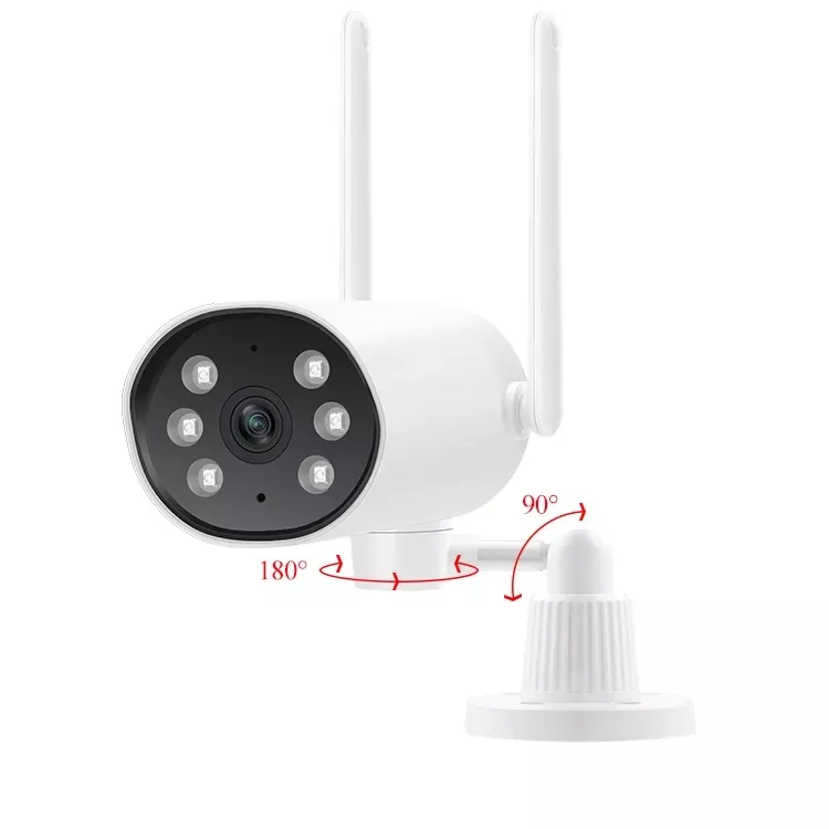 Vision de jour et de nuit, système de sécurité rotatif horizontal, caméra IP WIFI extérieure sans fil 3mp