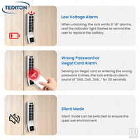 Tediton NEO Serrure de casier à code sans clé NFC robuste pour armoire extérieure et classeur avec serrures numériques