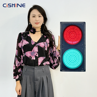 Feux de signalisation piétonnière LED Cishine 100mm/200mm/300mm rouge vert jaune 12-24VDC 220V avec minuteur de compte à rebours