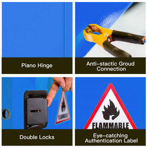 22-גלון ארון בטיחות פלדה דו נעול כפול רהיטי מעבדה מתכווננת לבית הספר בית החולים סדנת עיצוב תעשייתי מודרני - Product Image 5