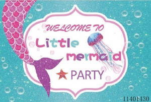 7x5ft Sotto Il Mare Little Mermaid Festa di Compleanno Sfondo Per Le Ragazze Fotografia di Sfondo - Product Image 2