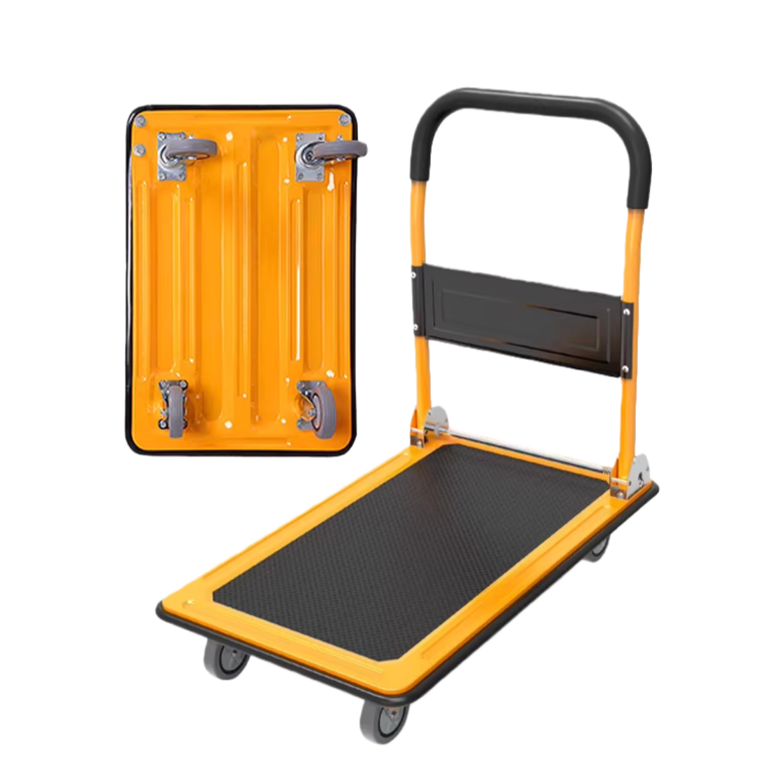 ZooYA 300 kg Four-Wheel Foldable Platform Cargo Cart with 1 Unit Portable Steel Hand Trolley OEM for Shopping