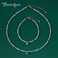 Bestone مجوهرات الأزياء مجموعة دلاية من حجر الزركون سوار قلادة المرأة روز كوارتز مجوهرات مجموعات