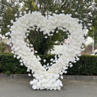 Nouvelle décoration florale en forme de cœur rouge et rose de 2 mètres pour mariage, fête, scène, arche de décoration florale en forme de cœur