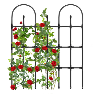 Support pour roses en forme de U, design européen simple, en plastique et acier, revêtement PE, 11*90*120, support pour plantes de clématites, pot de fleurs d'extérieur - Product Image 1