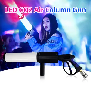 SHTX RGB Big LED Co2 Smoke Machine Gun For Disco Dj Nightclub Party Stage Special Effect Metal Cryo Gas Column Fog Air Cannon