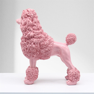 Decorazione Personalizzata per Cani Ornamento da Scrivania per Interni Statuetta 3D di Piccolo Cane in Resina Statua di Barboncino <span class=keywords><strong>Rosa</strong></span> per Arredamento Casa - Product Image 3
