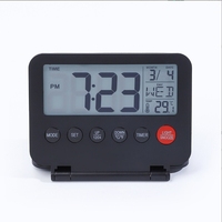 Meilleur vendeur d'usine BSCI Station météo de réveil numérique multifonction LCD mince portable pour une utilisation de bureau